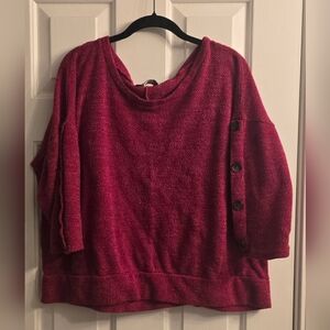 Corvia Women's Cozy Red Button Cardigan